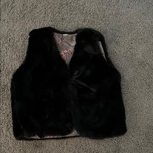 Black Faux Fur Vest